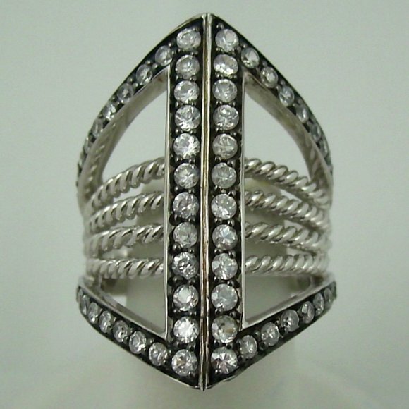 Yours By Loren Jewelry Yours By Loren 93ct White Zircon Bridge Ring